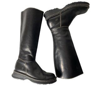 Born 6 36.5 Boots W3972 Leather Full Zip Up Tall Riding Comfort Flat Traction